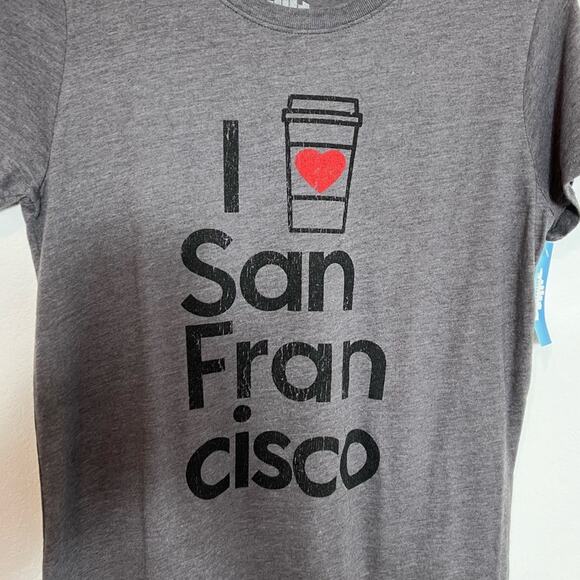 I LOVE SAN FRANCISCO GREY SHORT SLEEVE WOMEN SHIRT BRAND NEW MEDIUM - Picture 4 of 4